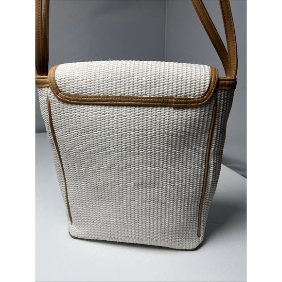 Vintage Fossil 1954 Woven Shoulder Crossbody Bag Purse White - Picture 4 of 8